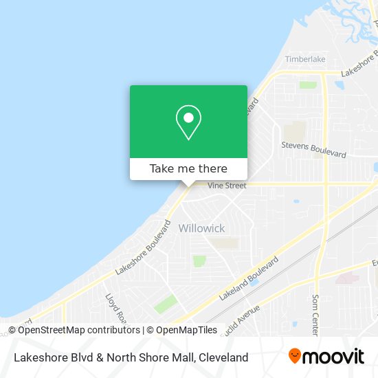 Lakeshore Blvd & North Shore Mall map