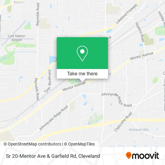 Mapa de Sr 20-Mentor Ave & Garfield Rd