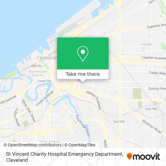Mapa de St Vincent Charity Hospital Emergency Department