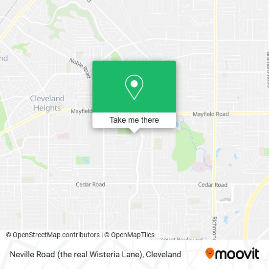 Mapa de Neville Road (the real Wisteria Lane)
