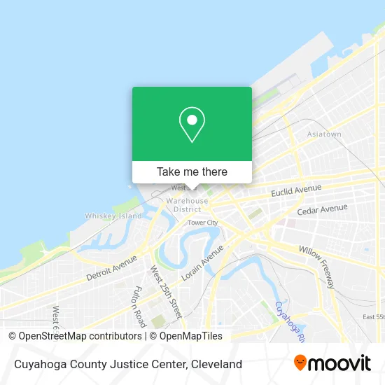 Cuyahoga County Justice Center map