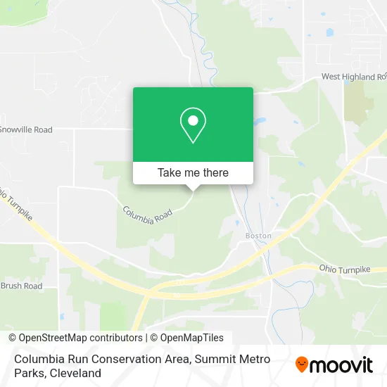 Columbia Run Conservation Area, Summit Metro Parks map