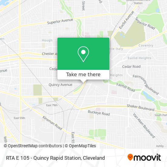 Mapa de RTA E 105 - Quincy Rapid Station