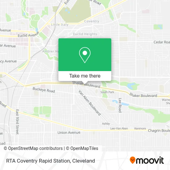 RTA Coventry Rapid Station map