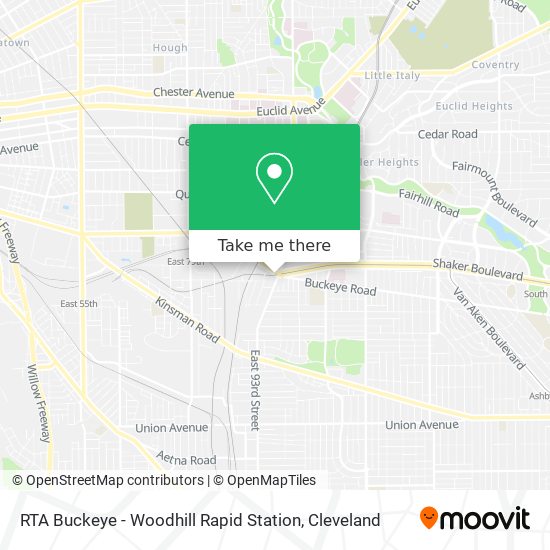 RTA Buckeye - Woodhill Rapid Station map
