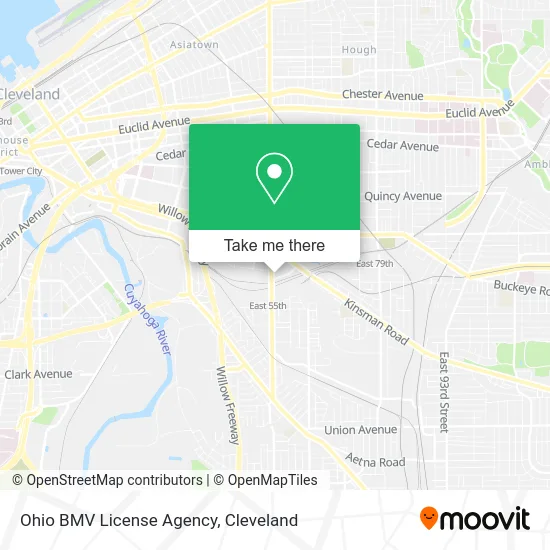 Ohio BMV License Agency map