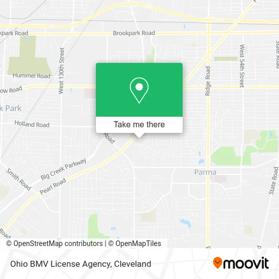 Ohio BMV License Agency map