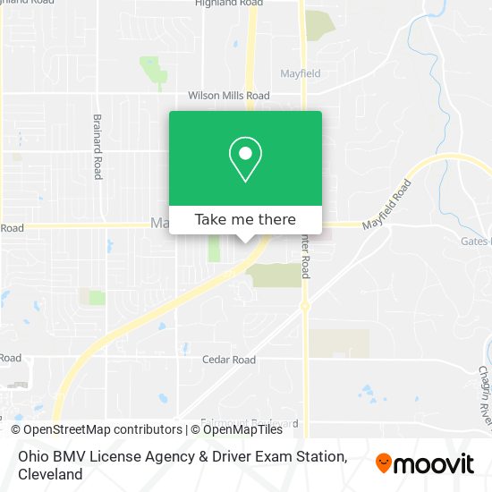 Mapa de Ohio BMV License Agency & Driver Exam Station