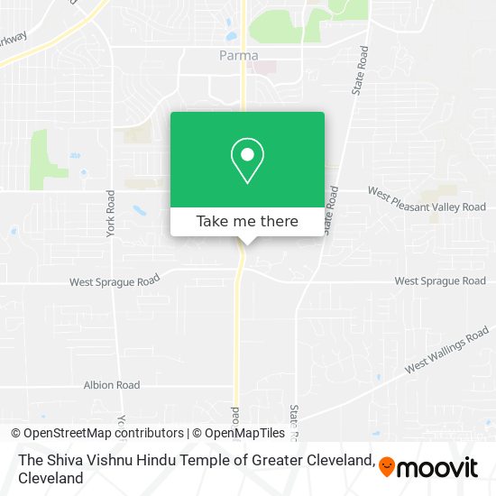 The Shiva Vishnu Hindu Temple of Greater Cleveland map