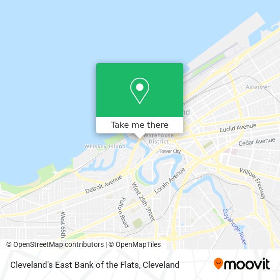 Mapa de Cleveland's East Bank of the Flats