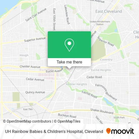 Mapa de UH Rainbow Babies & Children's Hospital