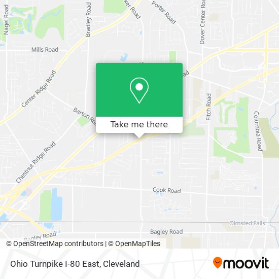 Ohio Turnpike I-80 East map