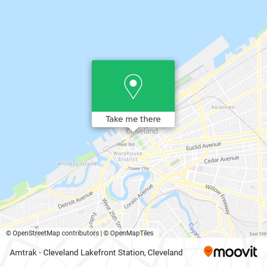 Mapa de Amtrak - Cleveland Lakefront Station