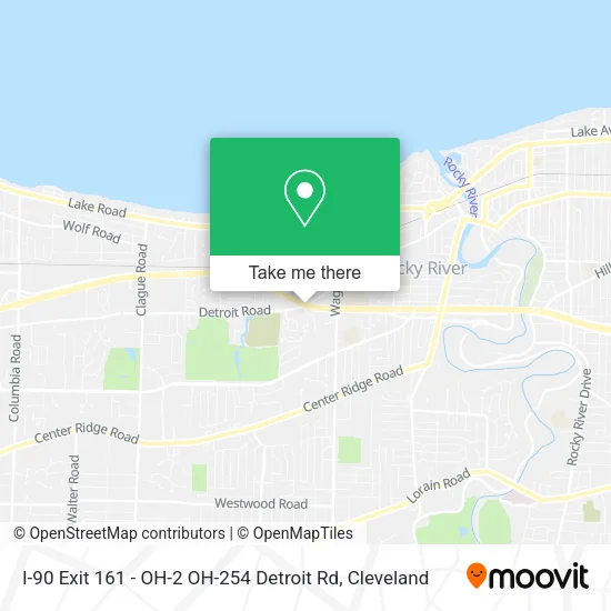 I-90 Exit 161 - OH-2 OH-254 Detroit Rd map