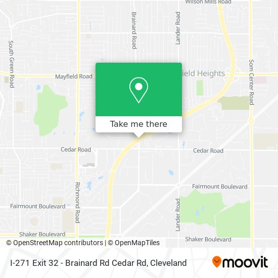 I-271 Exit 32 - Brainard Rd Cedar Rd map
