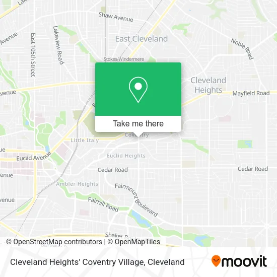 Mapa de Cleveland Heights' Coventry Village