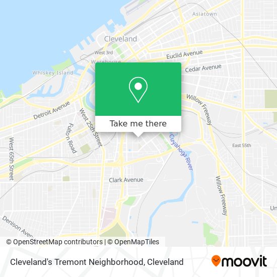 Mapa de Cleveland's Tremont Neighborhood