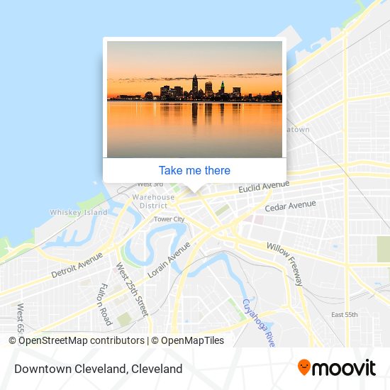 Mapa de Downtown Cleveland