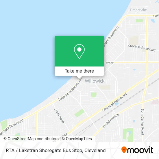 RTA / Laketran Shoregate Bus Stop map
