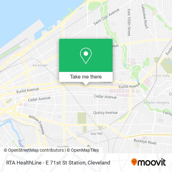 RTA HealthLine - E 71st St Station map