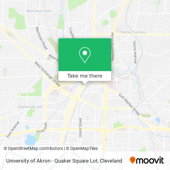 Mapa de University of Akron - Quaker Square Lot
