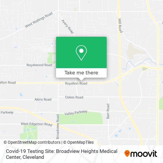 Covid-19 Testing Site: Broadview Heights Medical Center map