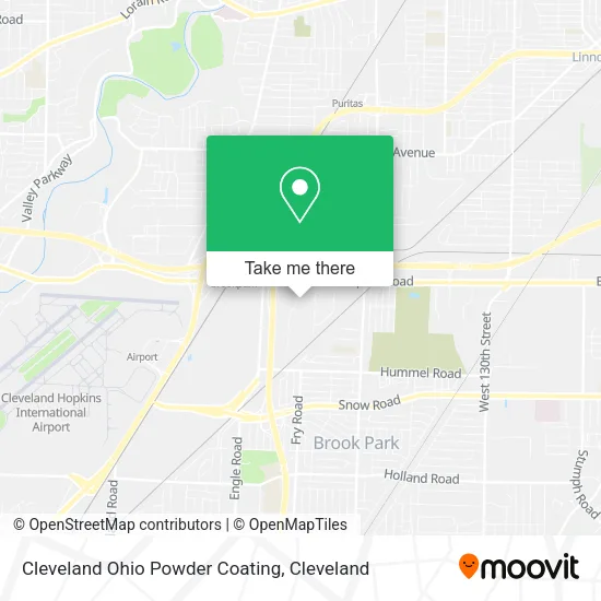 Cleveland Ohio Powder Coating map