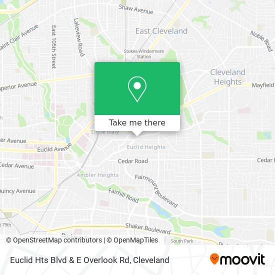 Euclid Hts Blvd & E Overlook Rd map