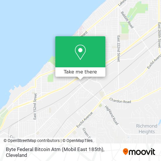 Mapa de Byte Federal Bitcoin Atm (Mobil East 185th)