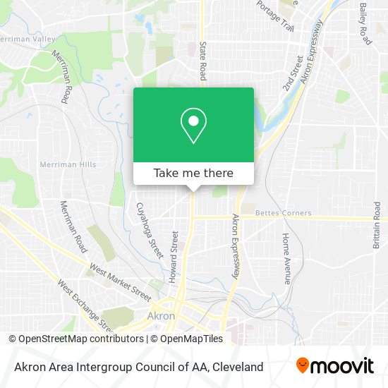 Mapa de Akron Area Intergroup Council of AA