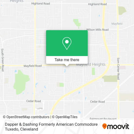 Dapper & Dashing Formerly American Commodore Tuxedo map