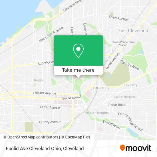 Euclid Ave Cleveland Ohio map