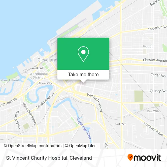 St Vincent Charity Hospital map