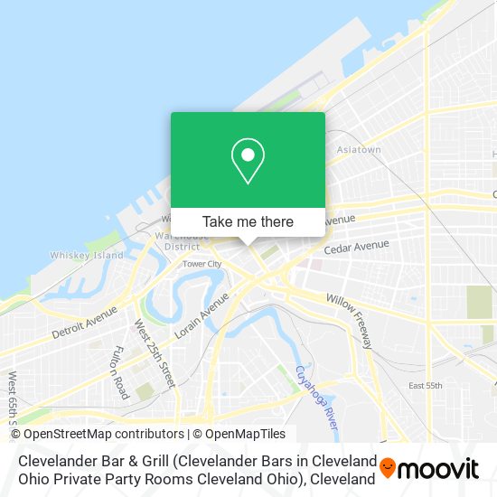 Clevelander Bar & Grill (Clevelander Bars in Cleveland Ohio Private Party Rooms Cleveland Ohio) map