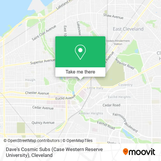 Dave's Cosmic Subs (Case Western Reserve University) map