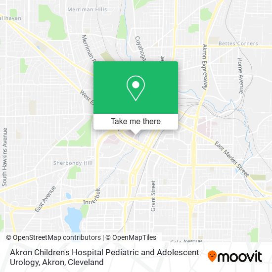 Akron Children's Hospital Pediatric and Adolescent Urology, Akron map
