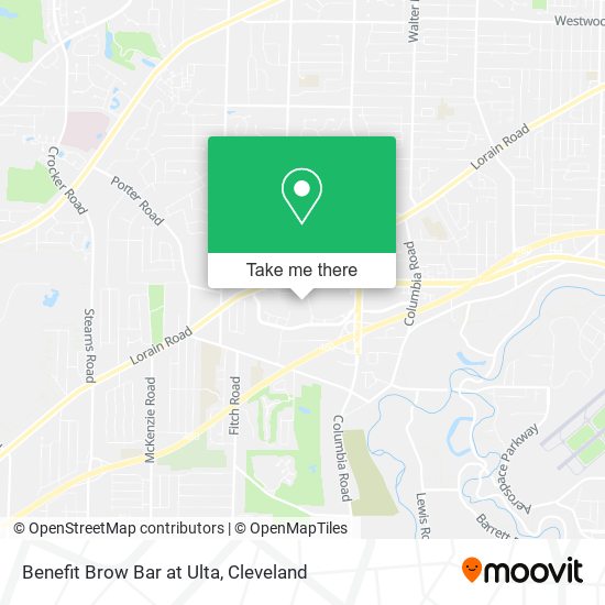 Benefit Brow Bar at Ulta map