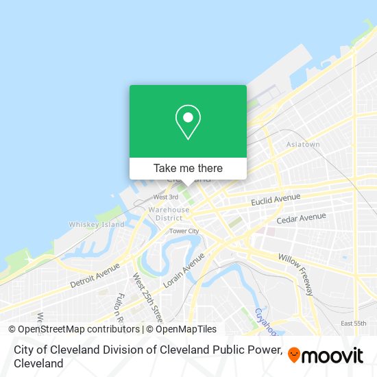 City of Cleveland Division of Cleveland Public Power map