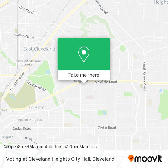 Voting at Cleveland Heights City Hall map