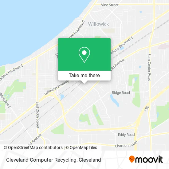 Cleveland Computer Recycling map