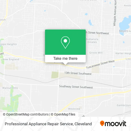 Professional Appliance Repair Service map