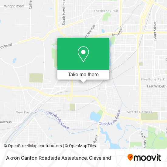 Akron Canton Roadside Assistance map