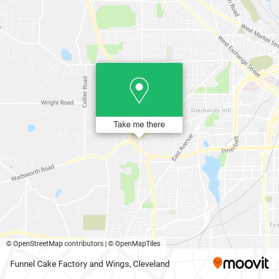 Funnel Cake Factory and Wings map