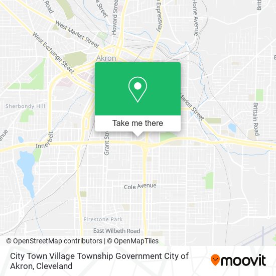 Mapa de City Town Village Township Government City of Akron