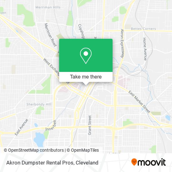 Mapa de Akron Dumpster Rental Pros