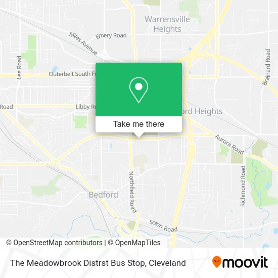 The Meadowbrook Distrst Bus Stop map