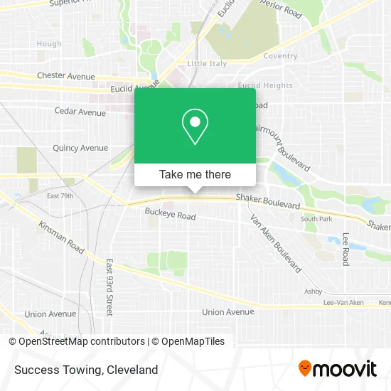 Success Towing map