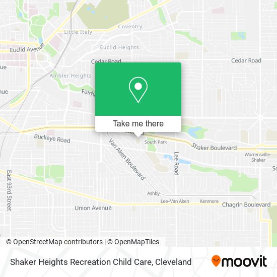 Shaker Heights Recreation Child Care map