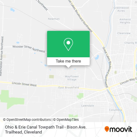 Ohio & Erie Canal Towpath Trail - Bison Ave. Trailhead map