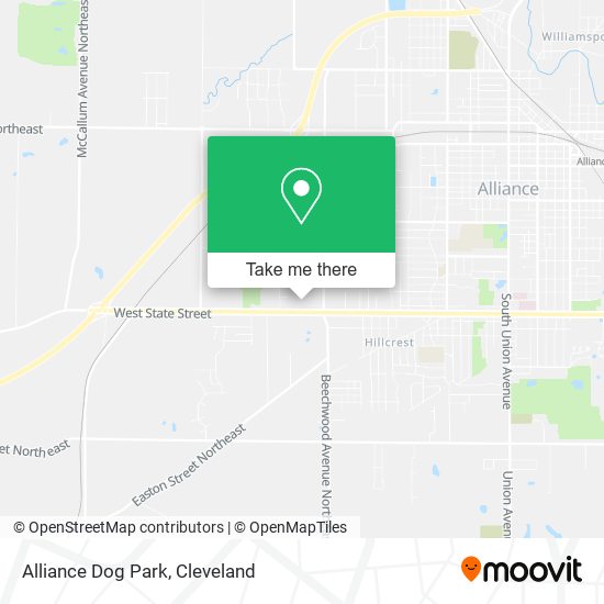 Alliance Dog Park map